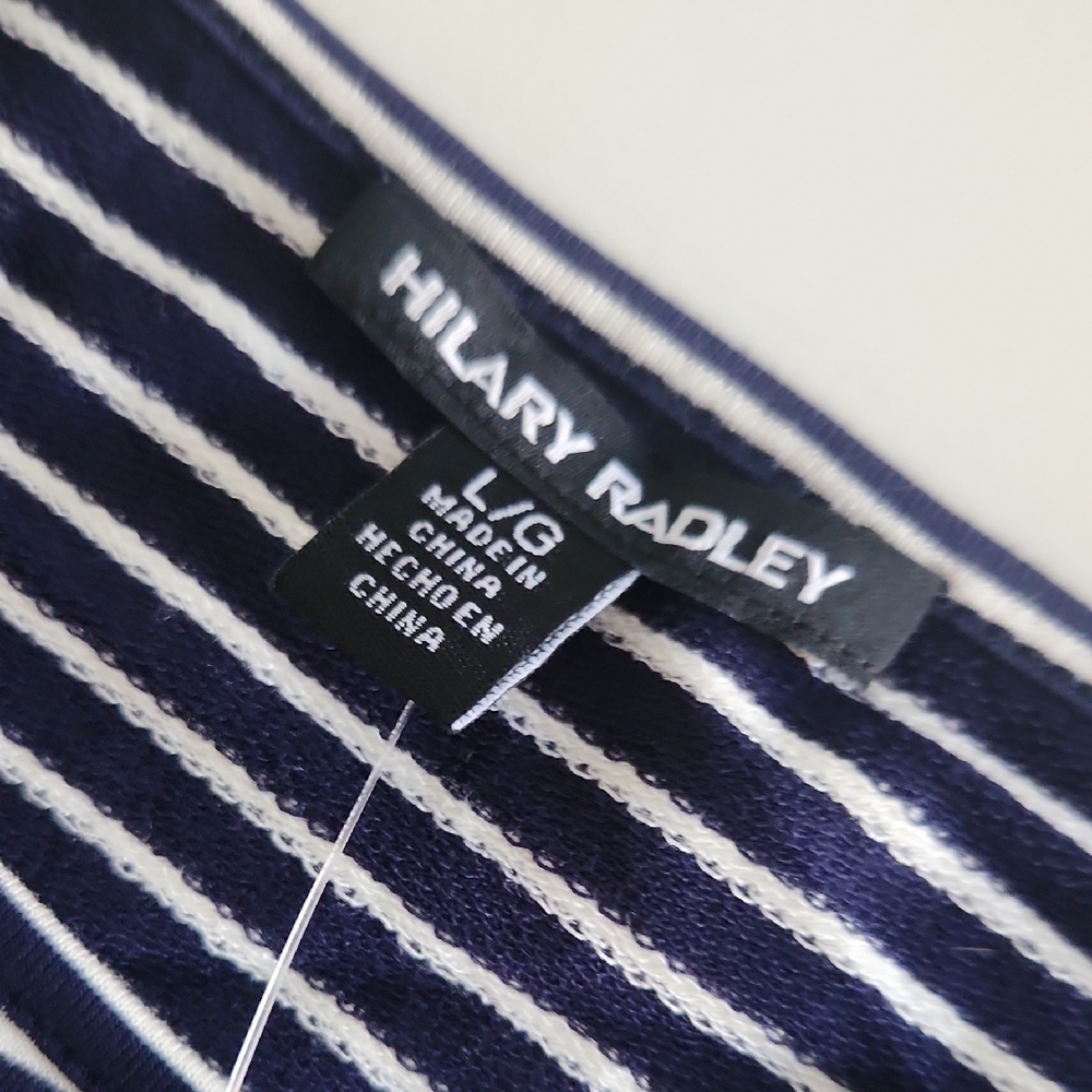 Hilary Radley Navy and White Striped Top - Picture 2 of 7